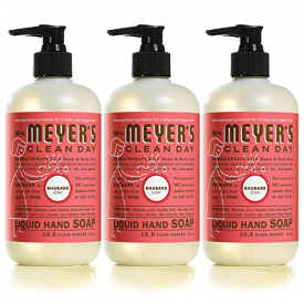 Mrs Meyers Hand Soap, Rhubarb, 12.5 Fluid Ounce (Pack of 3)