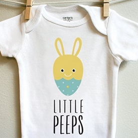 Little Peeps Easter Bunny Egg Boy Girl Baby Bodysuit Romper One Piece Short Sleeve 6 Months