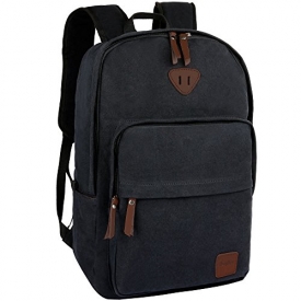 Ibagbar Vintage Canvas Backpack Rucksack Laptop Bag Computer Bag Daypack Travel Bag College Bag Book Bag School Bag Gym Bag Sports Bag Hiking Bag Camping Bag Weekend Bag Black