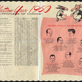 Election Year 1960 Privilege of Choice placemat Nikon Kennedy et al