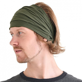 Casualbox mens Head cover Band Bandana Stretch Hair Style Japanese Khaki