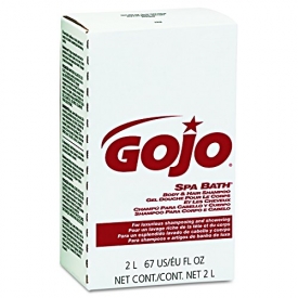 GOJO 2252 Spa Bath Body & Hair Shampoo, Herbal, Rose Color, 2000mL Refill (Case of 4)