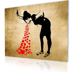 Alonline Art – Girl Lovesick Banksy PRINT On CANVAS (Synthetic, UNFRAMED Unmounted) 41″x31″ – 105x79cm Oil Paints Canvas For Living Room Oil Paintings Prints Canvas For Bedroom Oil Painting Print