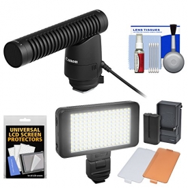 Canon DM-E1 Directional Stereo Microphone with LED Light & Diffusers Set + Cleaning Kit