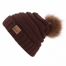 ♡♡Nation Men Women Baggy Warm Crochet Winter Wool Knit Ski Caps Hat (Coffee)
