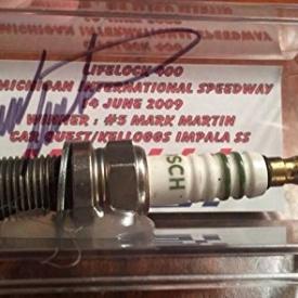 Mark Martin Autographed Signed spark plug from Win Michigan July 2009 Nascar – JSA Certified – NASCAR Race Used Speedway Items