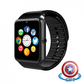 Fam-health Sweatproof Smart Watch Phone for iPhone 5s/6/6s/7/7s and 4.2 Android or Above SmartPhones (Black-1)