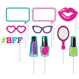 Creative Converting Sparkle Spa Party 10 Assorted Photo Booth Props (Value 2-Pack)