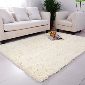 Coral carpet,Area rug european, Simple rug,Sofa side rug,Children mat Easy to clean For home Living room Bedroom Floor Kitchen Machine washable-Rice white 160x230cm(63x91inch)