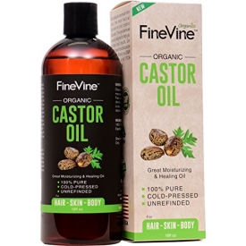 Organic Castor Oil – 16oz – For Moisturizing, Healing, Dry Skin, Hair Growth, Nail Care, Eyelashes – Cold-Pressed, 100% Pure, Hexane-Free , Best Carrier Oil.