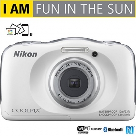 Nikon COOLPIX W100 13.2MP 1080P Digital Camera w/ 3x Zoom Lens, WiFi, SnapBridge, White (26515B) – (Certified Refurbished)