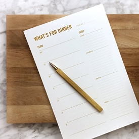 What’s for Dinner Meal Planning Notepad with Refrigerator Magnet and Perforated, Tear Off Grocery Shopping List