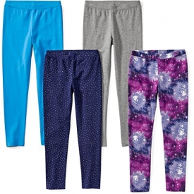 Spotted Zebra Toddler Girls’ 4-Pack Leggings, Space, 2T