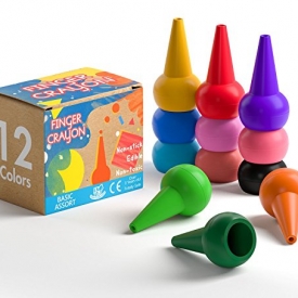 GiBot Toddlers Crayons Palm-Grip Crayons, 12 Colors Paint Crayons Sticks Stackable Toys for Kids, Toddlers, Child, Safety and Non-Toxic