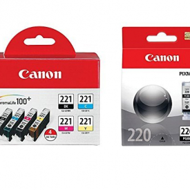 Canon CLI-221 Four-Color Ink Tank Pack + Canon PGI-220 Black Ink Tank