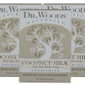 Dr. Woods Coconut Milk Bar Soap with Vanilla Beans, Papaya, & Organic Shea Butter, 5.25 oz (Pack of 3)