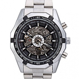 Carrie Hughes Men’s Black Watch Luminous hand Steampunk Skeleton Waterproof Automatic Mechanical Watch (FXN152)