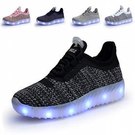 SIKELO Boys Girls 22 Colors LED Light Up Running Shoes For Kids USB Flashing Sneakers