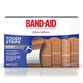 Band-Aid Brand Tough-Strips  Adhesive Bandages, Durable Protection for Minor Cuts and Scrapes, 60 Count