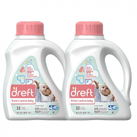 Dreft Stage 2: Active Hypoallergenic Liquid Baby Laundry Detergent (HE), 50 Ounces (32 Loads), 2 Count