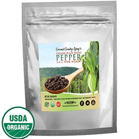 Organic Black Peppercorns Whole, Fair Trade Certified 1 lb, Freshly Packed w/E-Book
