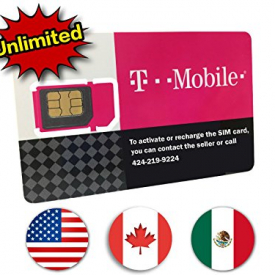 T-Mobile Prepaid SIM Card Unlimited Talk, Text, and Data in USA with 5GB Data in Canada and Mexico for 7 days
