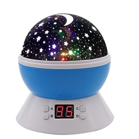 [UPGRADE] MOKOQI Rotating Star Sky Projection Night Lights Toys Table Lamps with Timer Shut Off & Color Changing For 1 Year Old Baby Girls Boys Bedroom Christmas Gift Baby Nursery Lights(Blue)