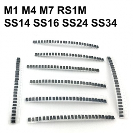 McIgIcM Diode Assorted Kit , M1 M4 M7 SS14 SS16 SS24 SS34 RS1M 8values=200pcs,Electronic Components Diode Assortment