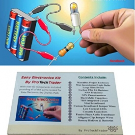 Make: Easy Electronics Kit Bundle – Includes Paperback HandBook by Charles Platt and Electronic Components Pack by ProTechTrader