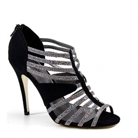 Luichiny Women’s Pamper Me Dress Pump,Black/Silver Glitter,8.5 M US