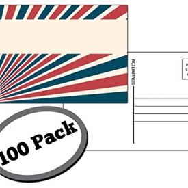 100 Pack of Blank Postcards. Each card in this patriotic, bulk set is size 4 x 6 and USPS compliant (mailable). Great to get votes or to protest. Flip side is white, plain and unused. (Rays)