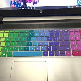 Keyboard Skin for 15.6″ HP Pavilion 15-ab 15-ac 15-ae 15-af 15-an 15-ak 15-au 15-aw 15-ax 15-ay 15-ba 15-bc 15-bk US Layout – Compatible Model in the product description(Rainbow)