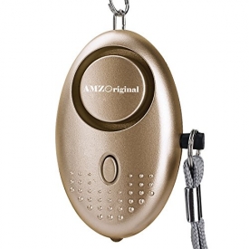 AMZ Original 125 dB Personal Alarm, Emergency Self-Defense Keychain Electronic Device Security Alarm with LED Light for Kids Women Elderly Safety, Gold (Batteries Included)