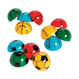 Sports Pop Up Poppers 1.25 Inches – Pack Of 12 – Assorted Vibrant Colors Sports Balls Designed Poppers – For Kids Great Party Favors, Bag Stuffers, Fun, Toy, Gift, Prize, Piñata Fillers – By Kidsco