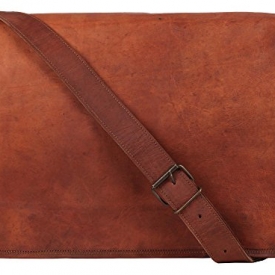 15 Inch Genuine Leather Handmade Vintage Rustic Crossbody Messenger Courier Satchel Bag Gift Men Women ~ Carry Laptop Computer Book ~ Rugged & Distressed ~ Everyday Office Work College School Business