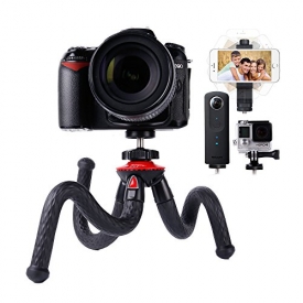 Camera Travel Tripod Lammcou Durable Tripod Sturdy Tripod Flexible Tripod Smartphone Tripod 3in1 Cell Phone + Action Camera Tripod for Canon Nikon Sony DSLR Cam/Gopro Action Cam/iPhone/Samsung Tripod