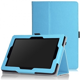 MoKo Case for Fire HD 7 2014 – Slim Folding Cover with Auto Wake / Sleep for Amazon Kindle Fire HD 7 Inch 4th Generation Tablet (Not Fits HD 7 2015), Light BLUE