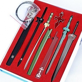 Sword Art Online Krito and Asuna Weapon Necklace Set