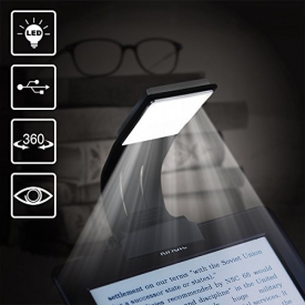 Book Light, WeGuard Ultrathin Flexible Reading Light for Kindle Paperback Book Rechargeable Clip on LED Book Lamp for Reading in Bed Plane Train Dorm – 4 Brightness Mode