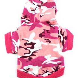 eSingyo Pet Cat Dog Clothes Hoodie Hooded Sweaters Coat Small Dog Clothes Pink Camouflage M