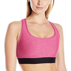 Hanes Sport Women’s Compression Racerback Sports Bra,Amaranth Heather/Black,XX-Large