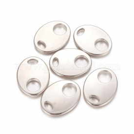 CCB Plastic Links, Oval, Platinum, 57×43.5×6.5mm, Hole: 17.5mm and 12.5x7mm