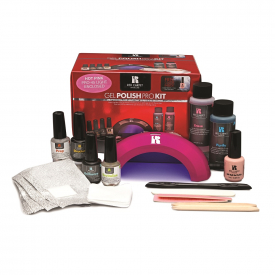 red carpet manicure gel polish pro kit with hot pink led light