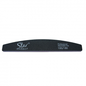 Star Nails Half Moon Black Foam File 100/180 Grit Pack of 12