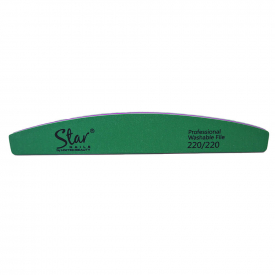 Star Nails Premium Half Moon Washable Nail File 220/220 Grit Pack of 12