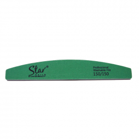 Star Nails Premium Half Moon Washable Nail File 150/150 Grit Pack of 4