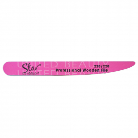 Star Nails Tapered Wooden Nail File 220/220 Grit Pack of 12