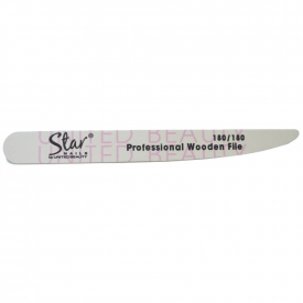 Star Nails Tapered Wooden Nail File 180/180 Grit Pack of 6