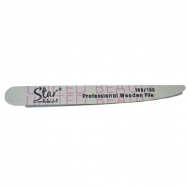Star Nails Tapered Wooden Nail File 100/100 Grit Pack of 12