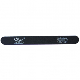 Star Nails Black Foam Straight File 180/180 Grit Pack of 12
